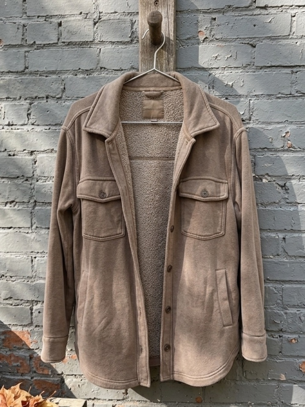 Thread & Supply Brown Taupe Lightweight Soft-Lined Shirt Jacket
